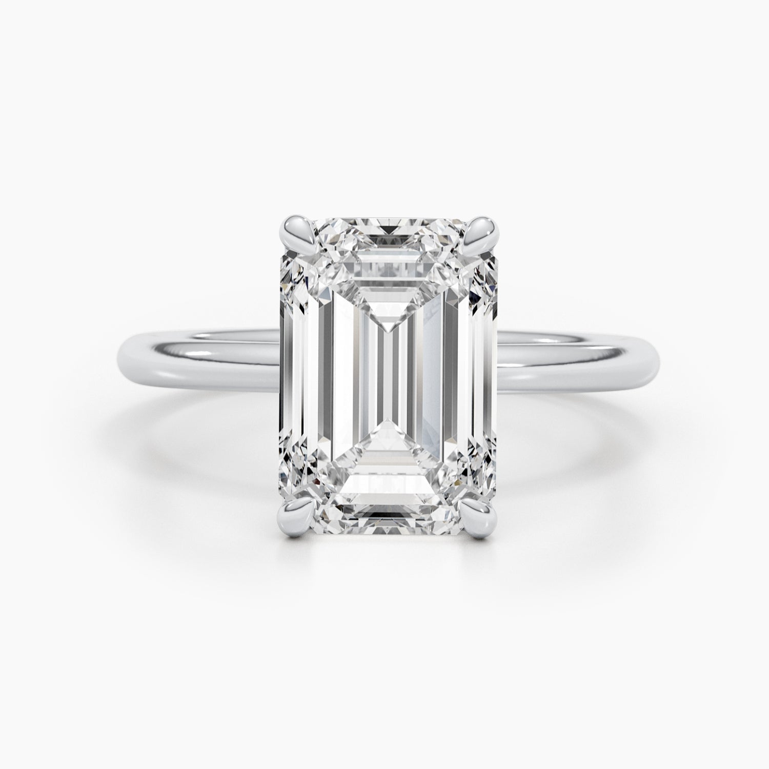 The Kayla Ring - Emerald Cut Solitaire Diamond Engagement Ring