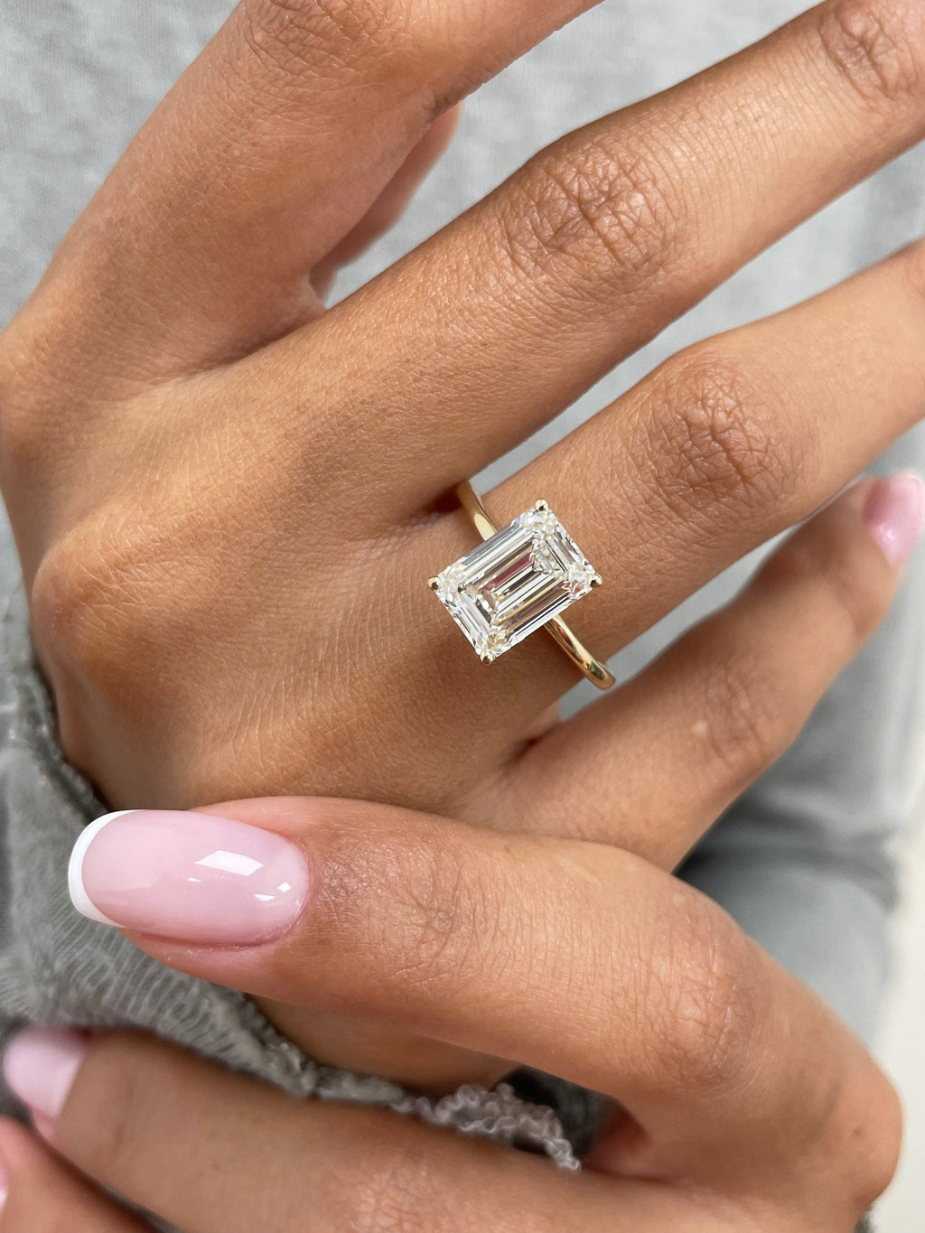 The Kayla Ring - Emerald Cut Solitaire Diamond Engagement Ring