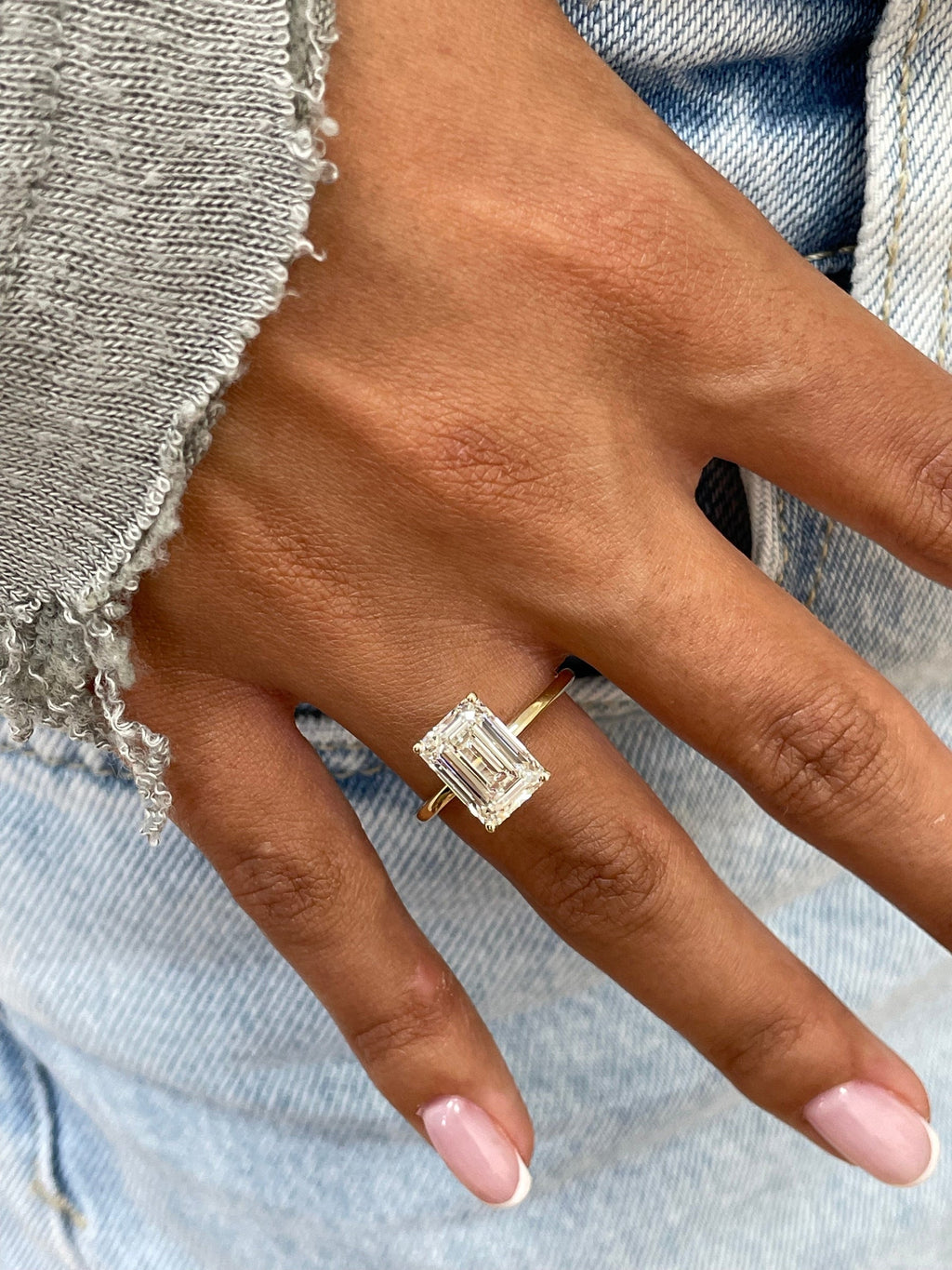 The Kayla Ring - Emerald Cut Solitaire Diamond Engagement Ring