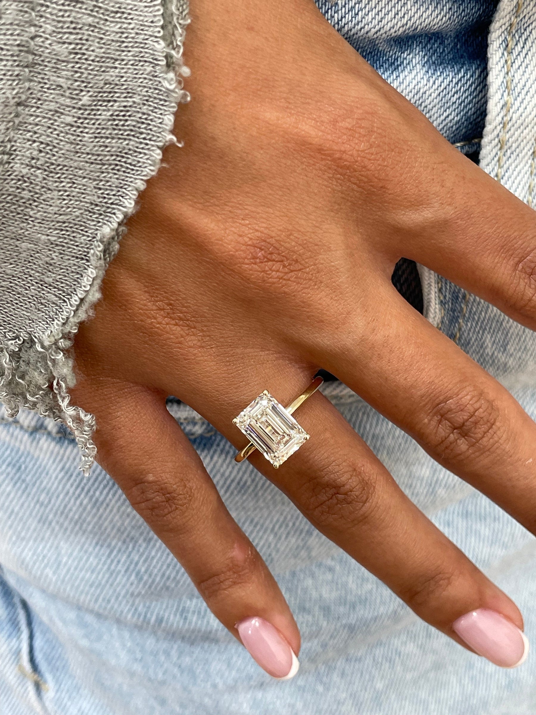The Kayla Ring - Emerald Cut Solitaire Diamond Engagement Ring
