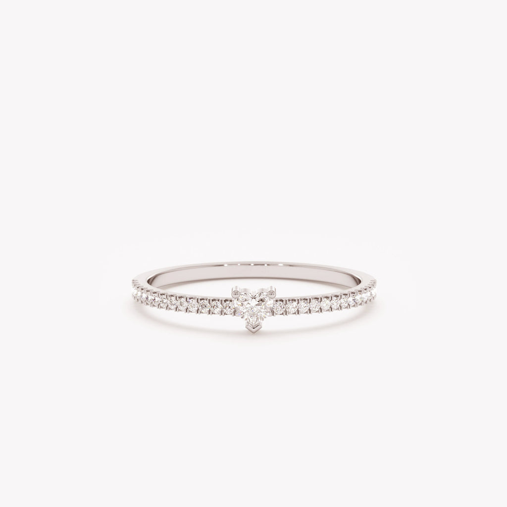 The Keely Ring - Heart Shape Pave Diamond Ring