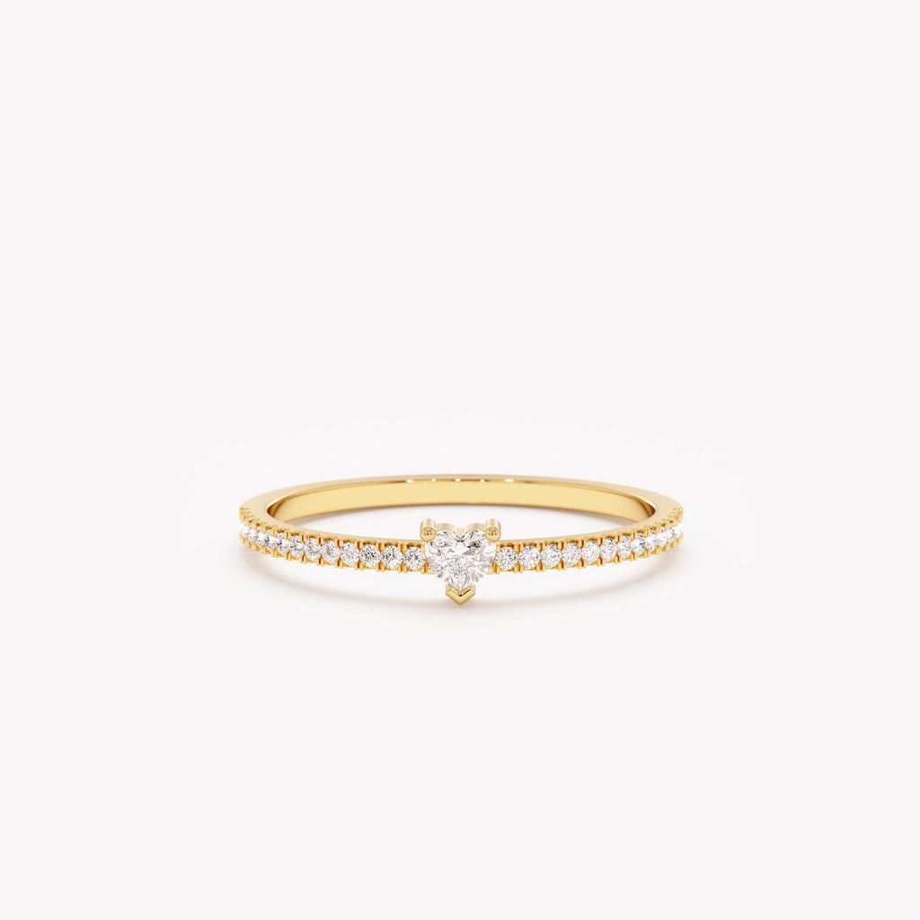 The Keely Ring - Heart Shape Pave Diamond Ring