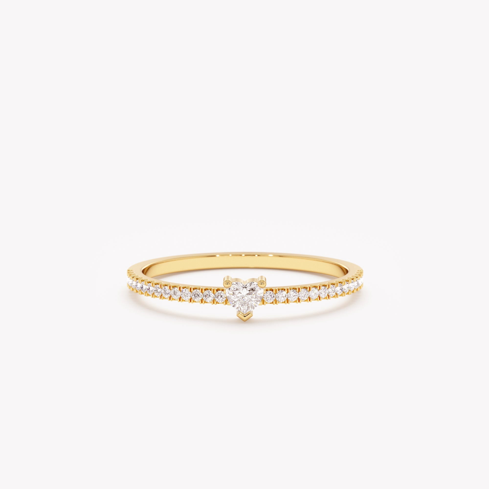 The Keely Ring - Heart Shape Pave Diamond Ring