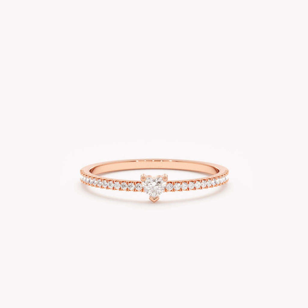 The Keely Ring - Heart Shape Pave Diamond Ring