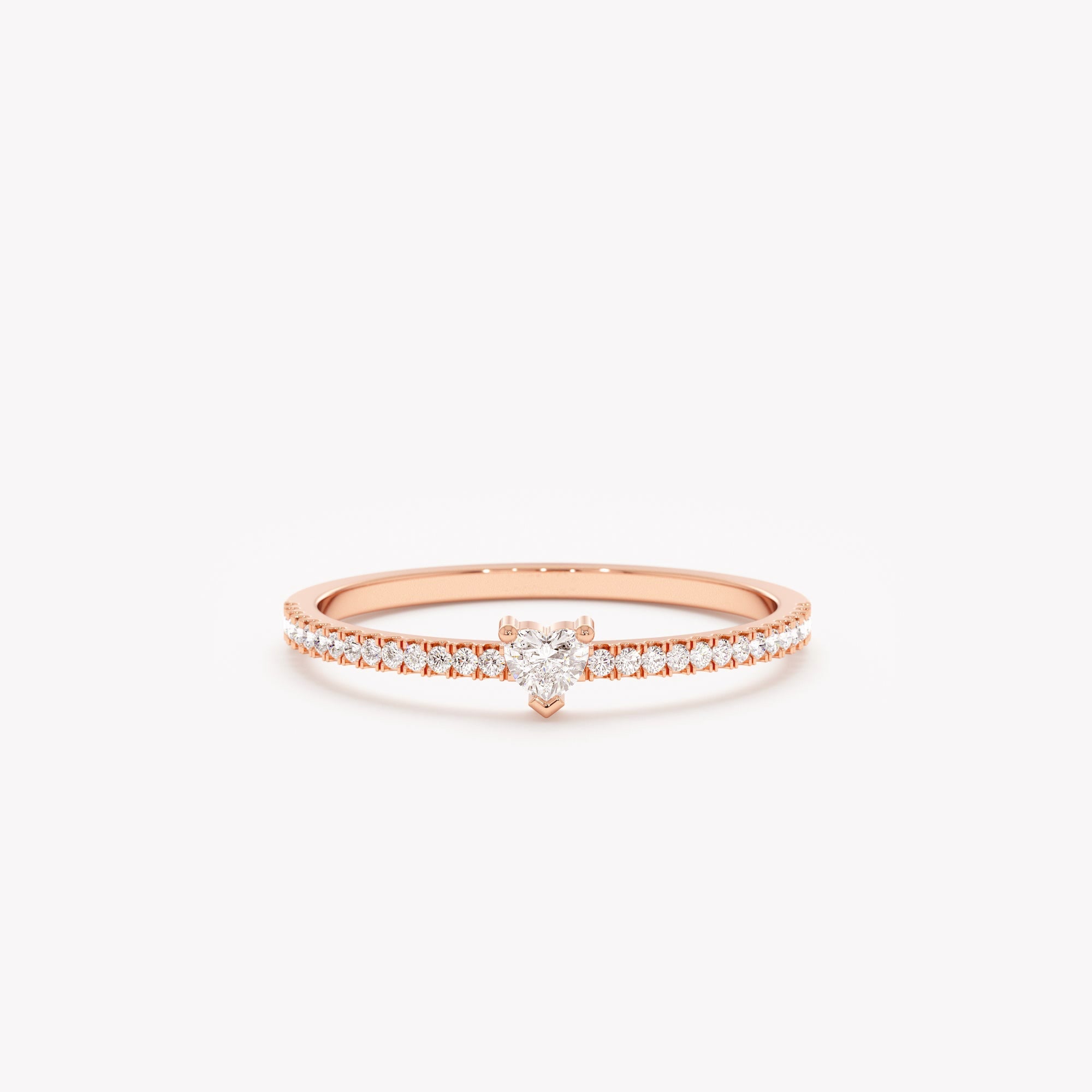 The Keely Ring - Heart Shape Pave Diamond Ring