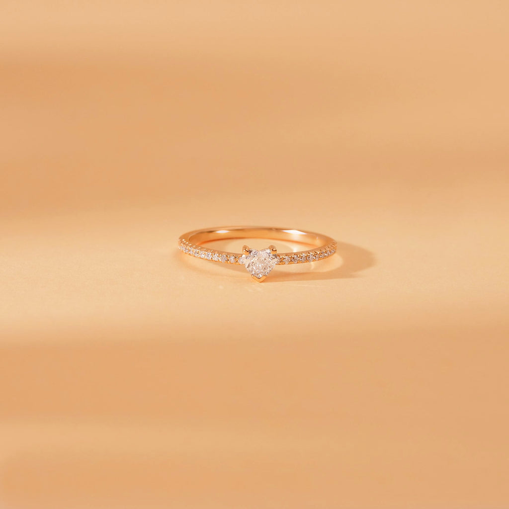 The Keely Ring - Heart Shape Pave Diamond Ring