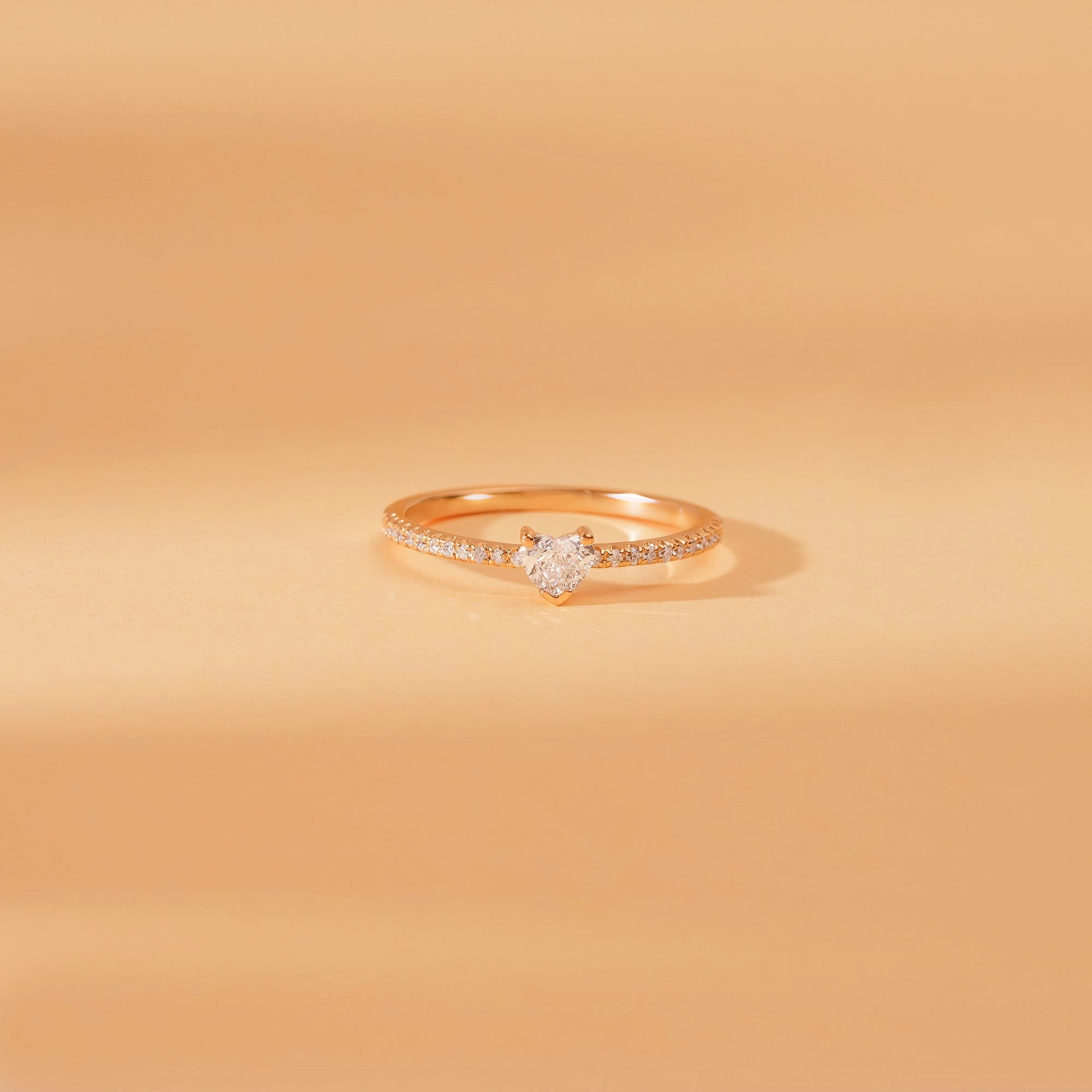 The Keely Ring - Heart Shape Pave Diamond Ring