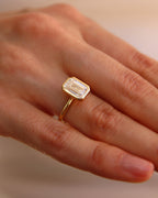 The Lane Ring - Petite Emerald Bezel Ring