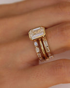 The Lane Ring - Petite Emerald Bezel Ring