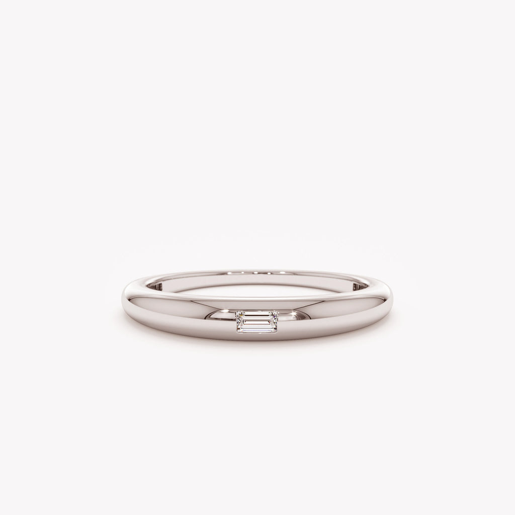 The Leni Ring - Baguette Diamond Dome Ring