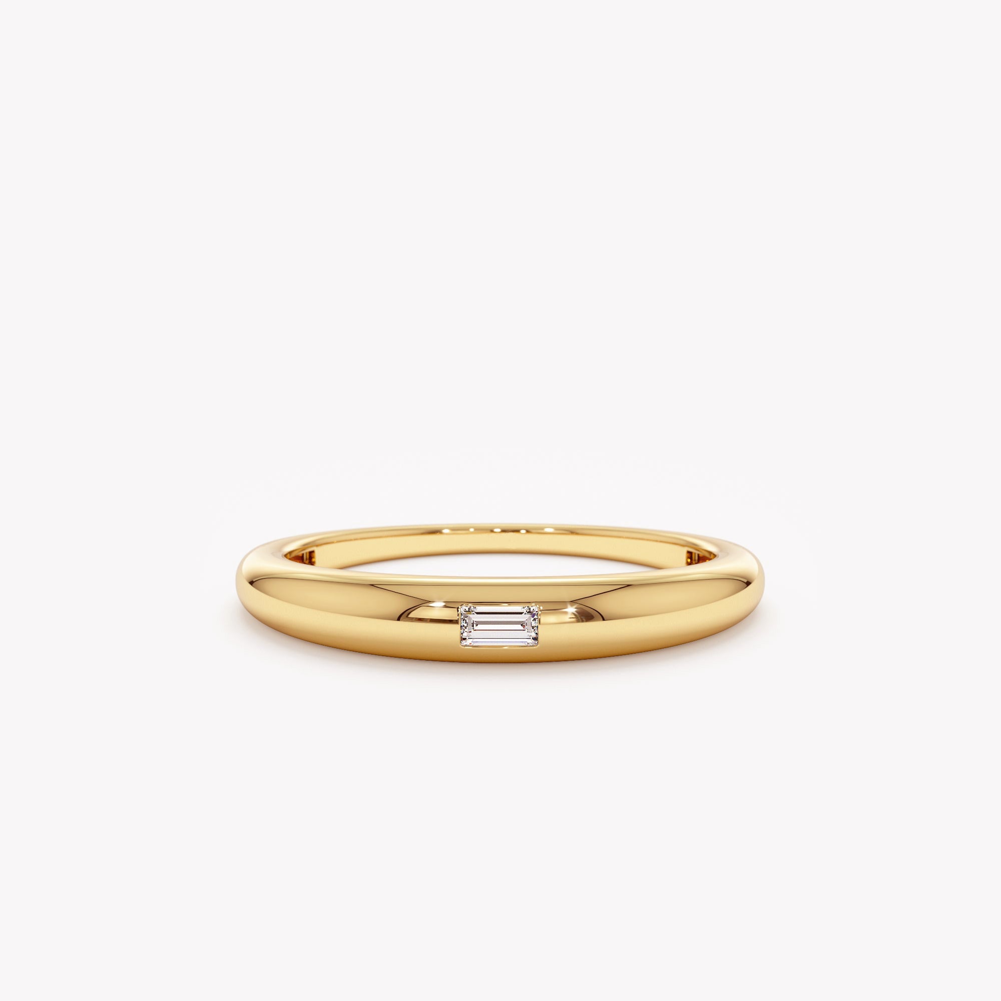 The Leni Ring - Baguette Diamond Dome Ring