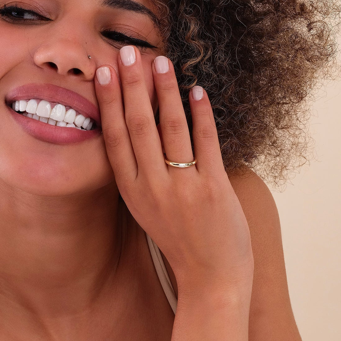 The Leni Ring - Baguette Diamond Dome Ring