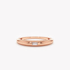 The Leni Ring - Baguette Diamond Dome Ring