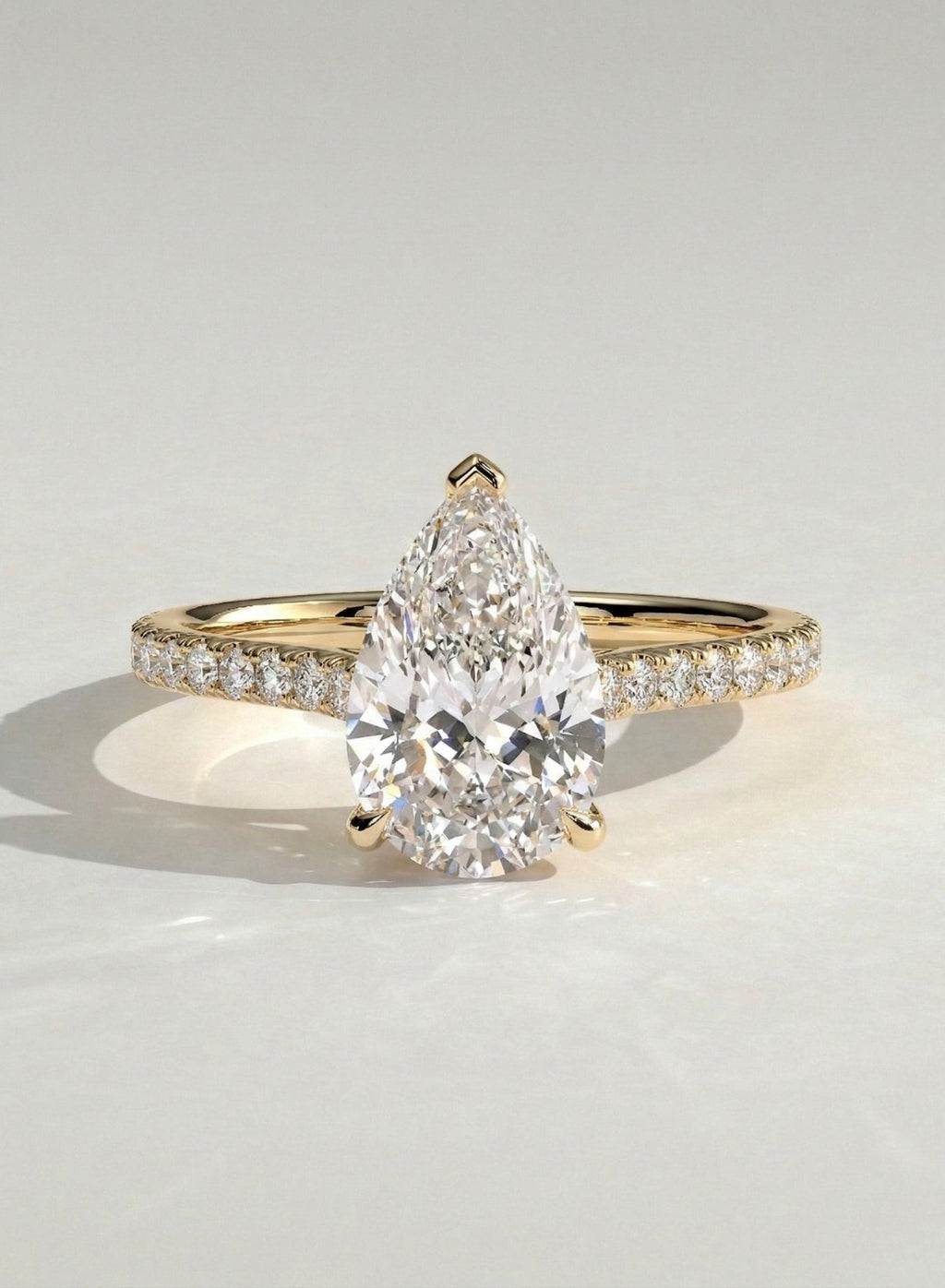 The Lightfall Ring - Pear Diamond Pave Engagement Ring