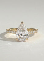 The Lightfall Ring - Pear Diamond Pave Engagement Ring