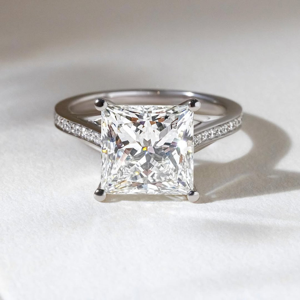 The Lily Ring - Princess Cut Split Shank Diamond Ring