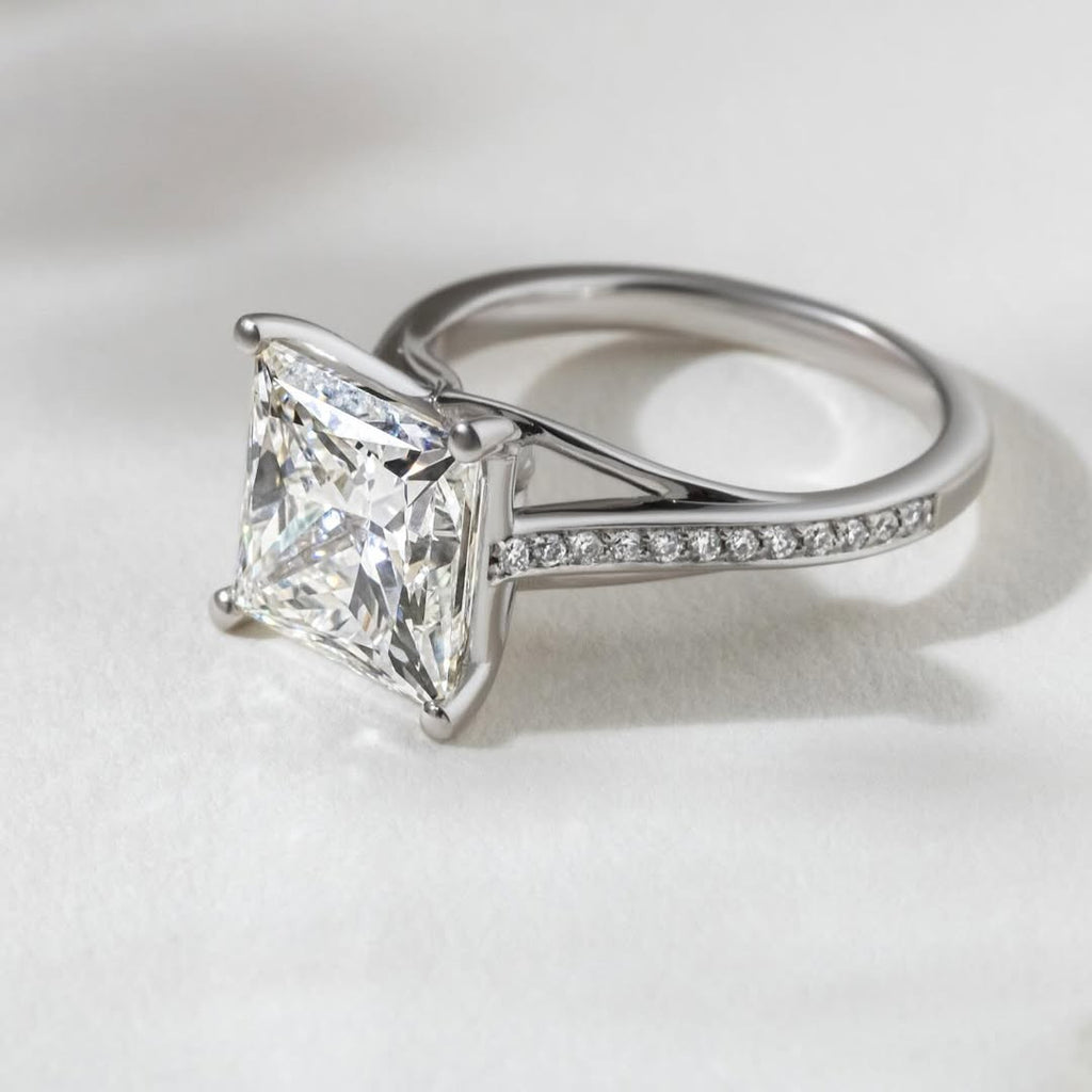 The Lily Ring - Princess Cut Split Shank Diamond Ring