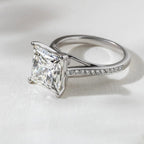 The Lily Ring - Princess Cut Split Shank Diamond Ring