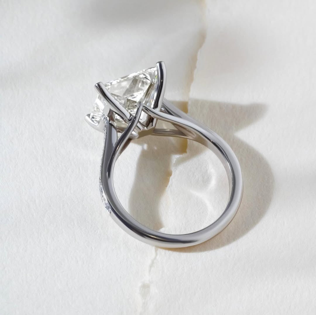 The Lily Ring - Princess Cut Split Shank Diamond Ring