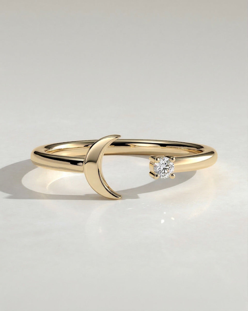 The Luna Ring - Crescent Moon Diamond Ring