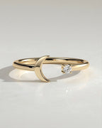 The Luna Ring - Crescent Moon Diamond Ring