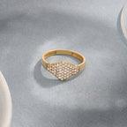 The Maeve Ring - Pavé Diamond Shield Ring