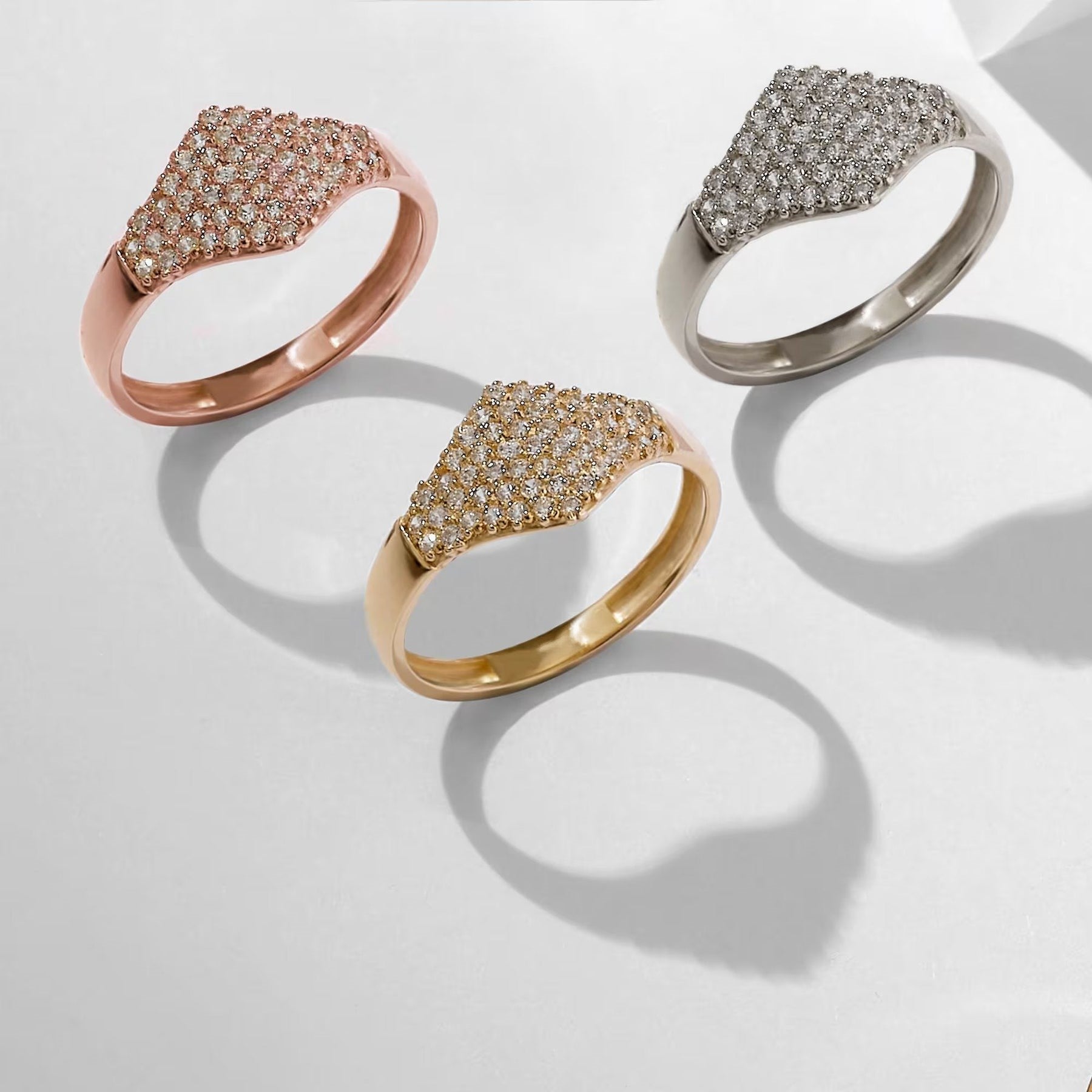 The Maeve Ring - Pavé Diamond Shield Ring