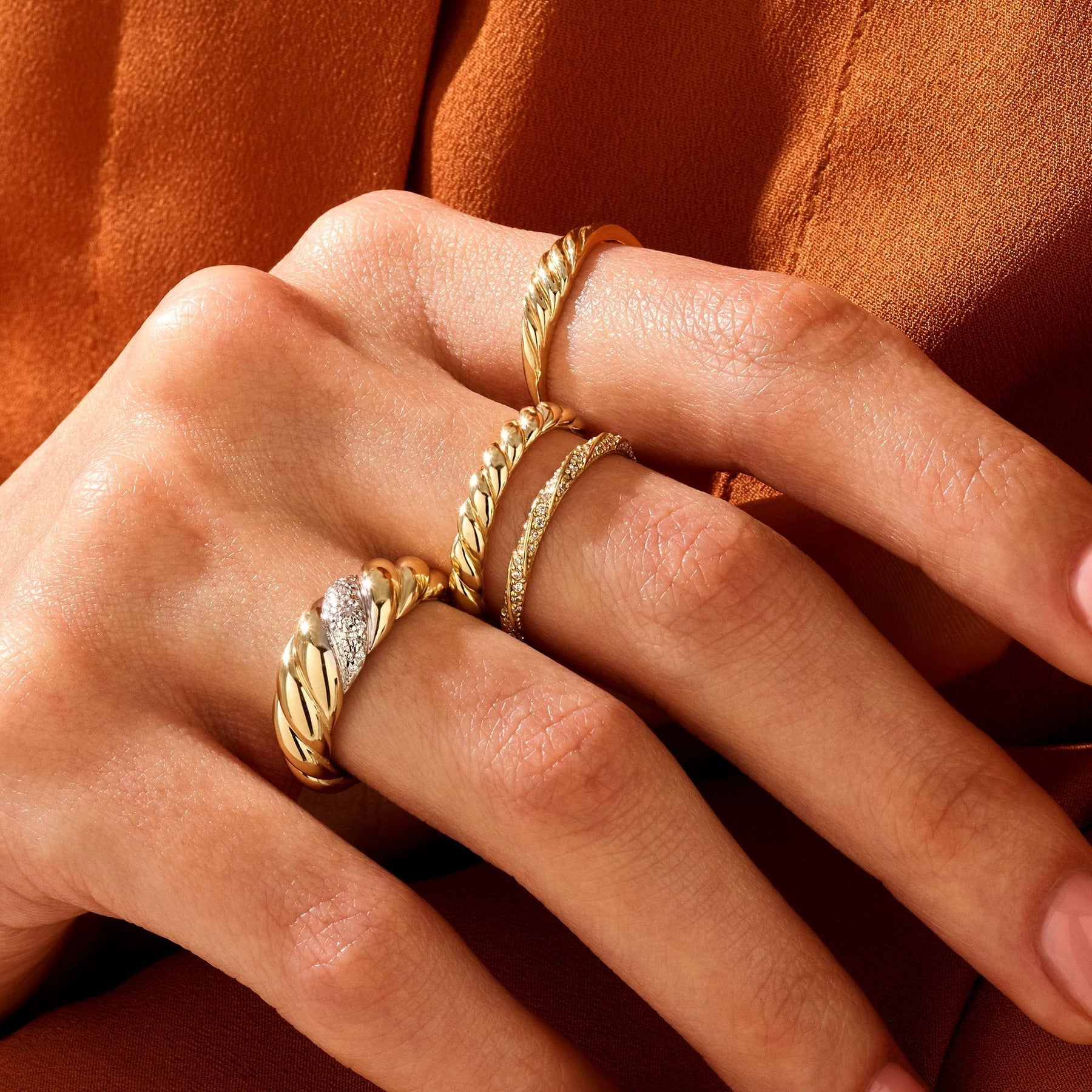 The Marina Band - Diamond Wave Wrap Ring