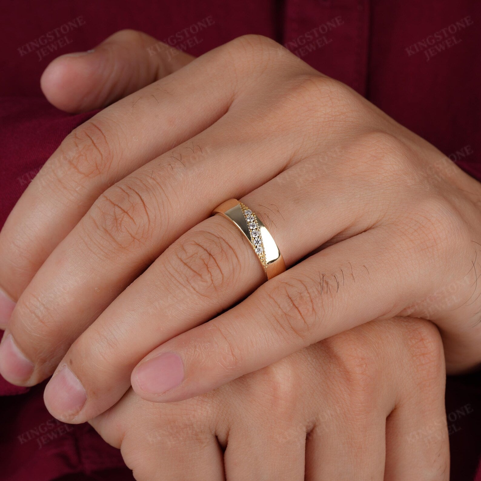 The Michael Band - Men’s Diamond Line Wedding Ring
