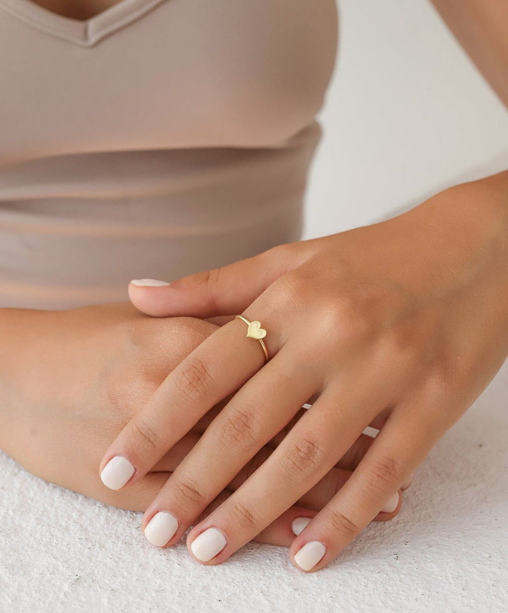 The Mila Ring - Polished Gold Heart Ring