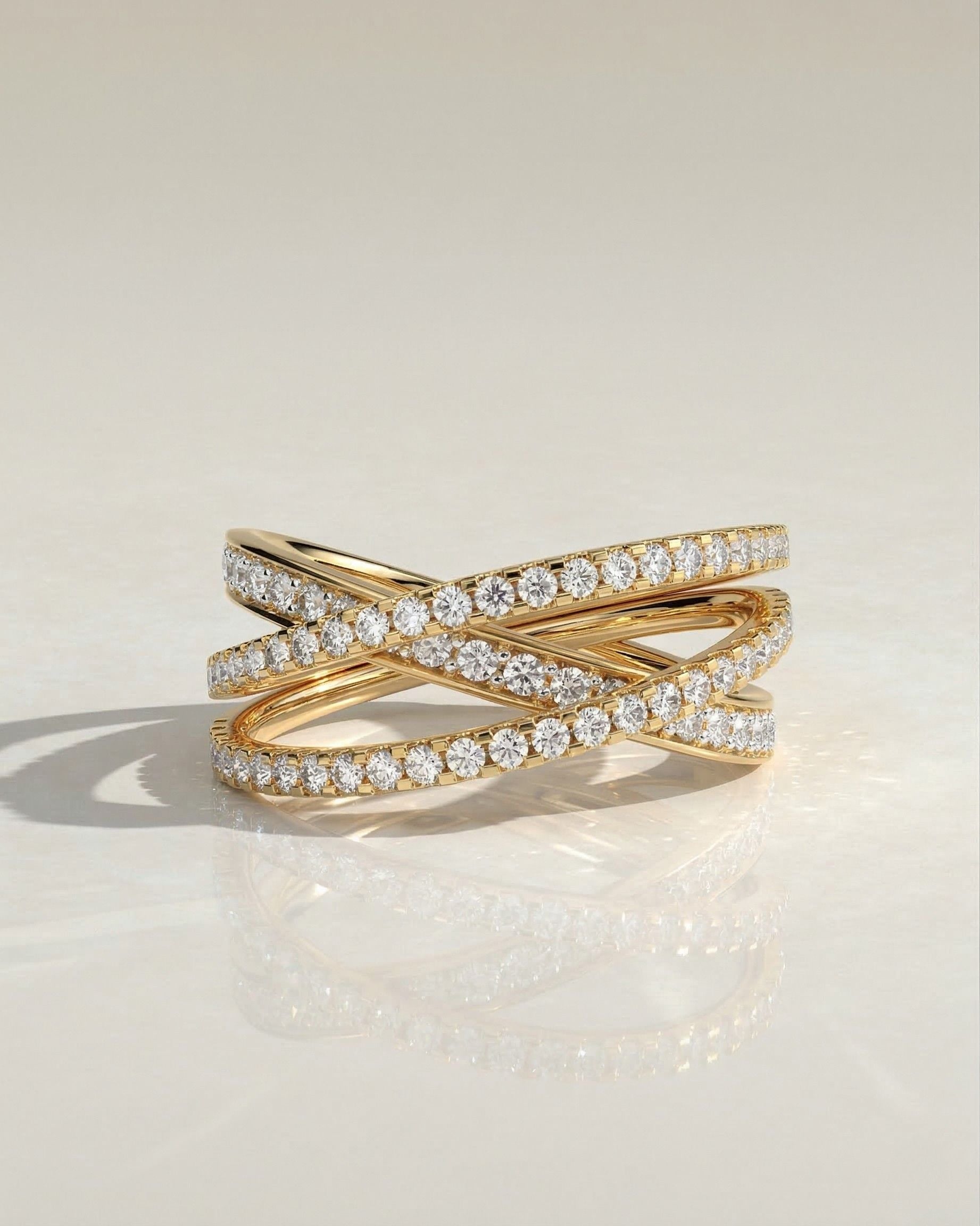 The Mira Ring - Criss Cross Diamond Everyday Ring