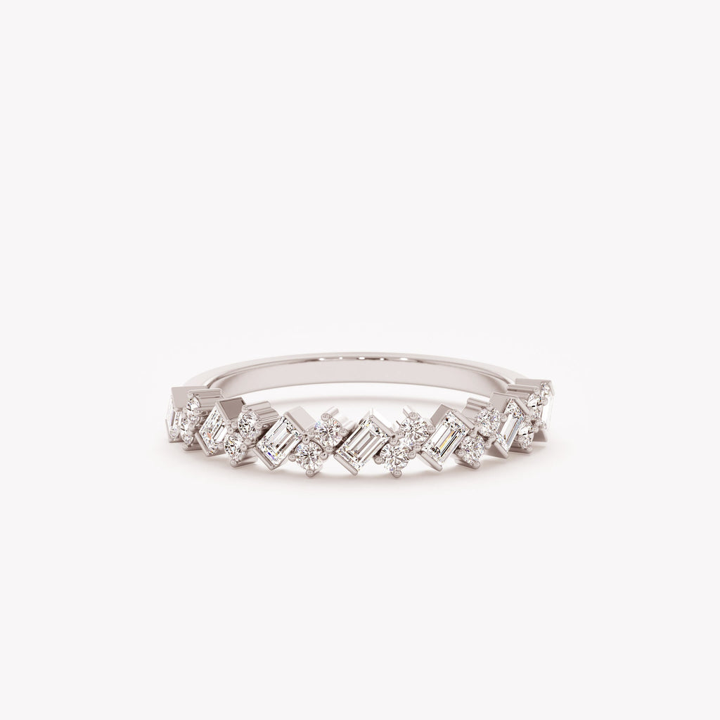 The Nina Band - Alternating Baguette Diamond Band