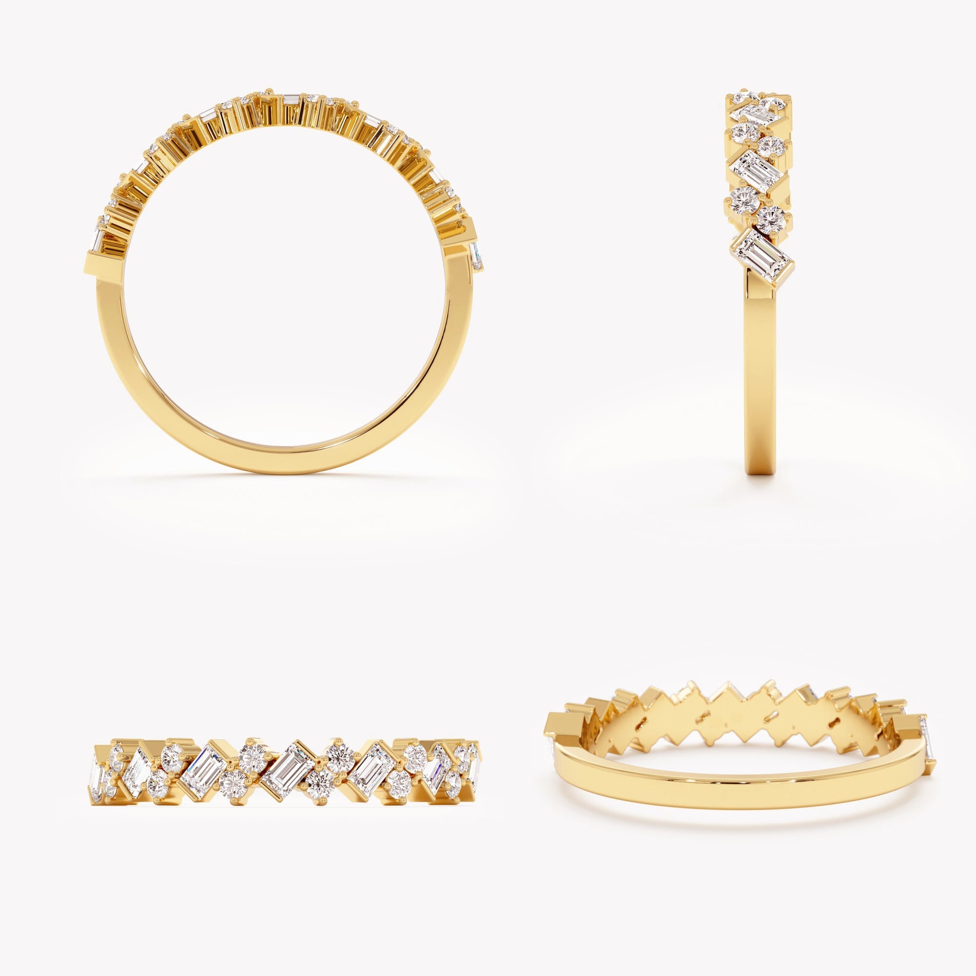 The Nina Band - Alternating Baguette Diamond Band