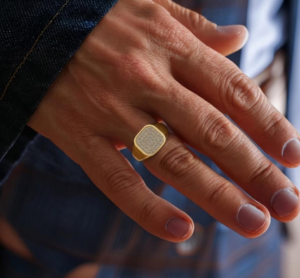 The Noah Ring - Square Diamond Signet Men’s Ring