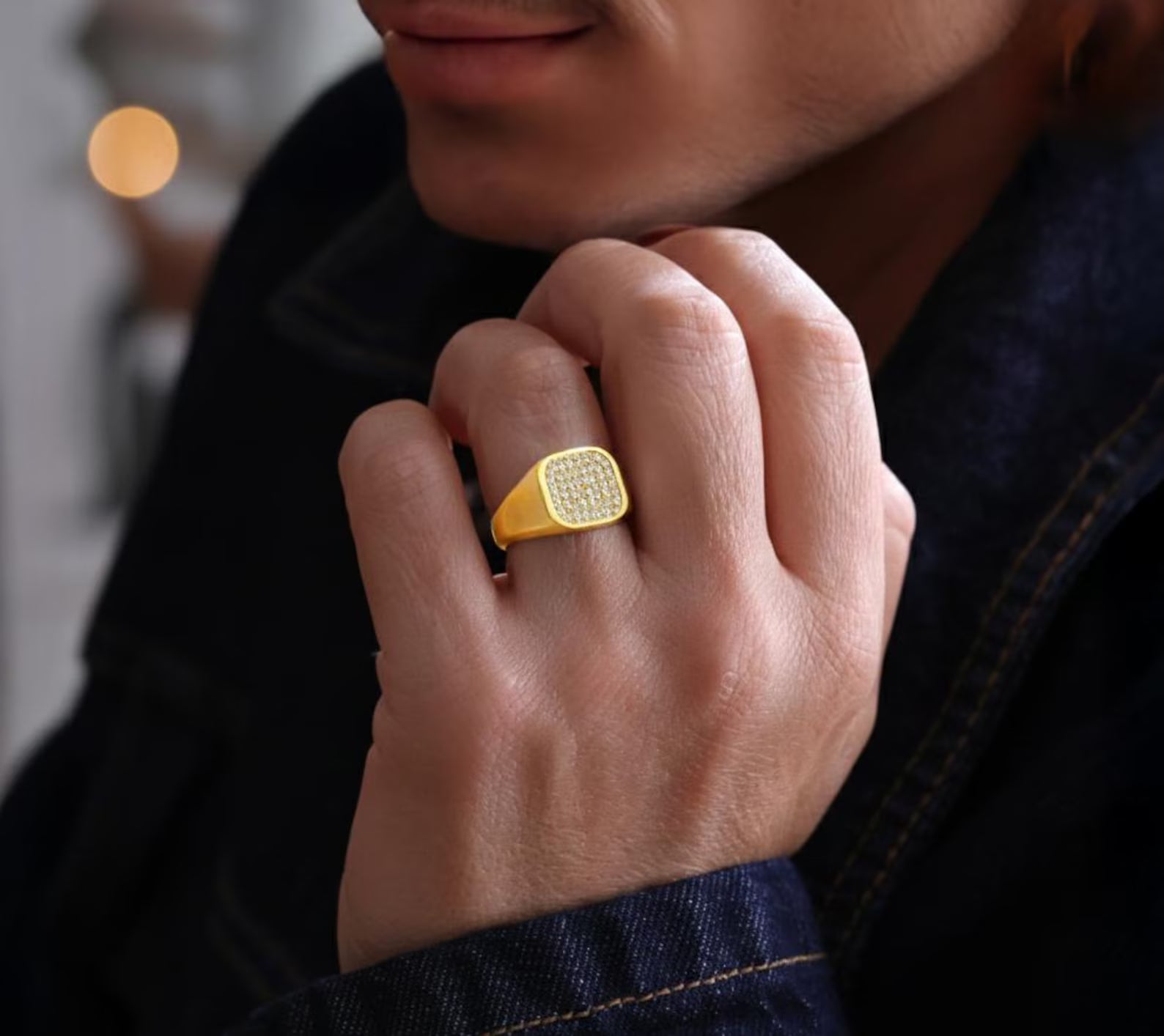 The Noah Ring - Square Diamond Signet Men’s Ring