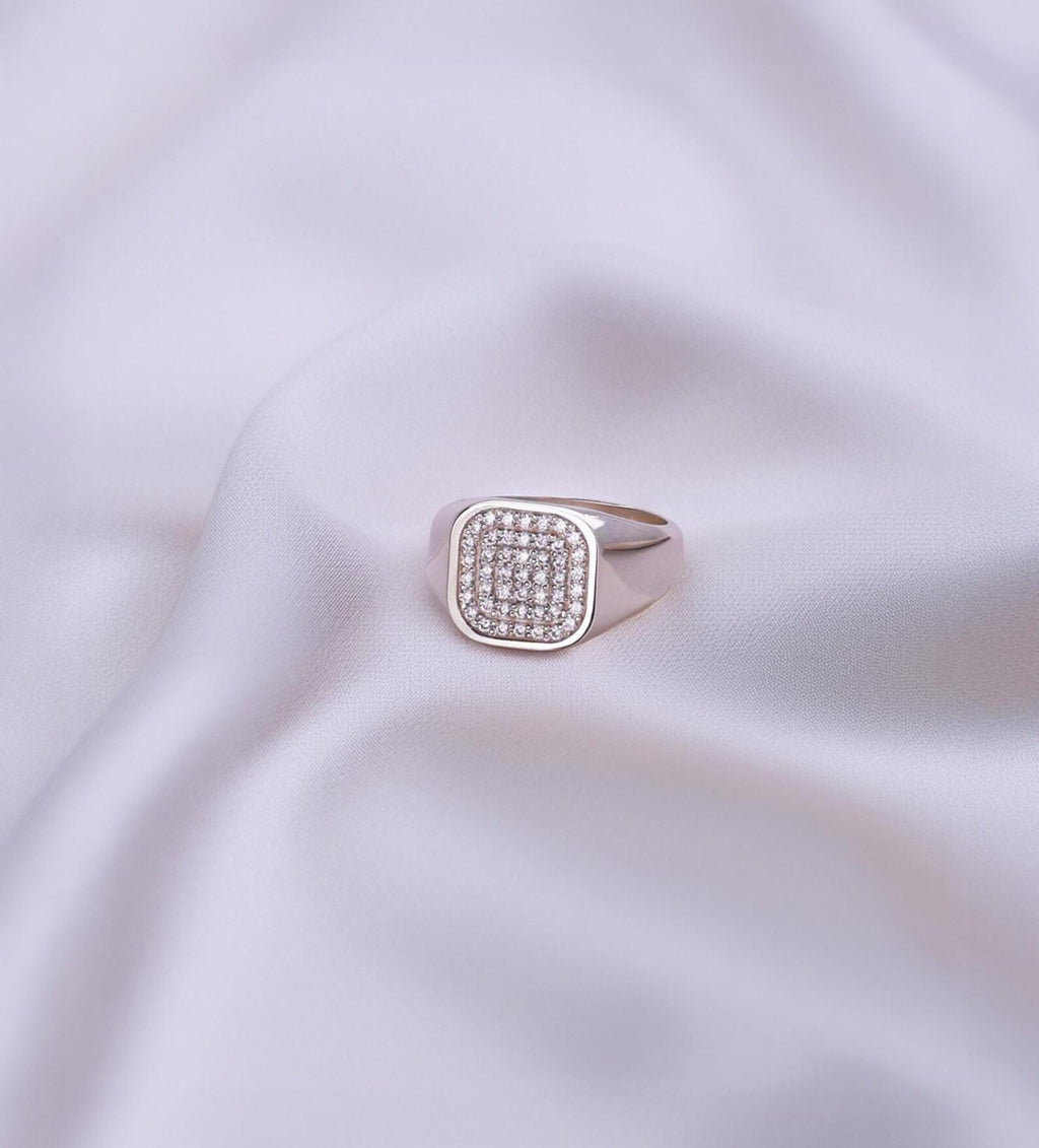The Noah Ring - Square Diamond Signet Men’s Ring
