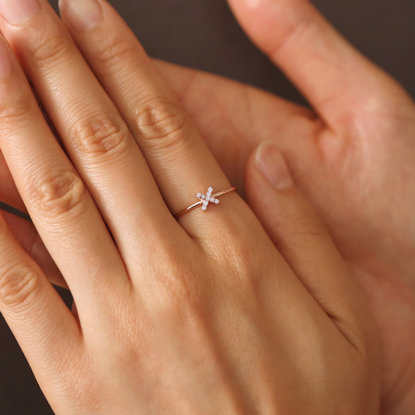 The Nyla Ring - X Motif Diamond Ring