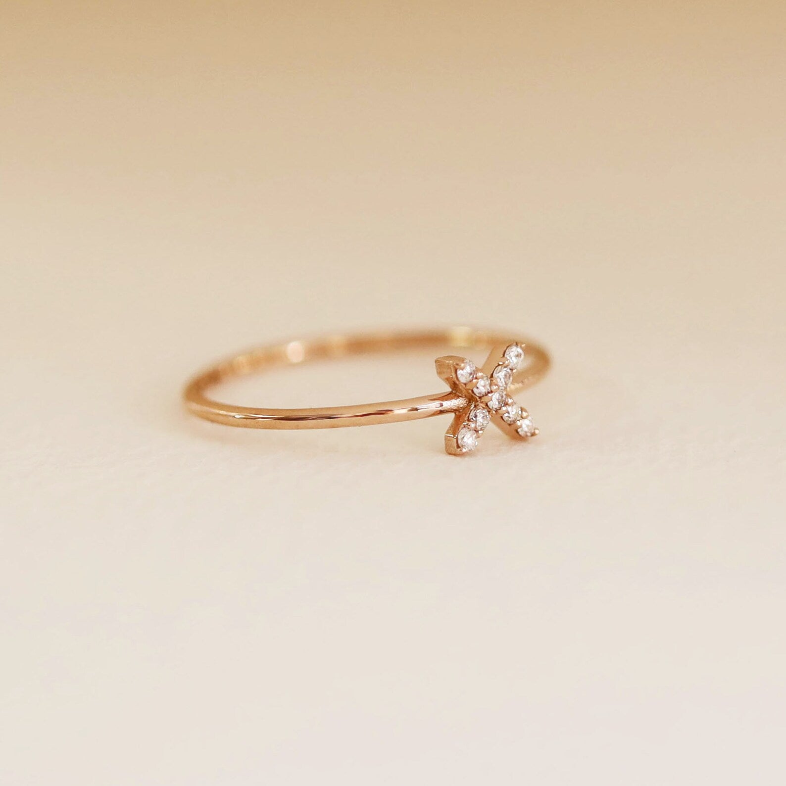 The Nyla Ring - X Motif Diamond Ring