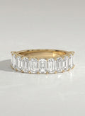 The Odienne Band - Emerald Diamond Half Eternity Wedding Band