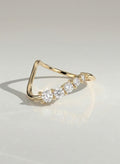The Ondine Ring - Round Brilliant Wave Band in Silver