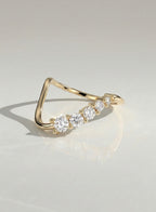 The Ondine Ring - Round Brilliant Wave Band in Silver