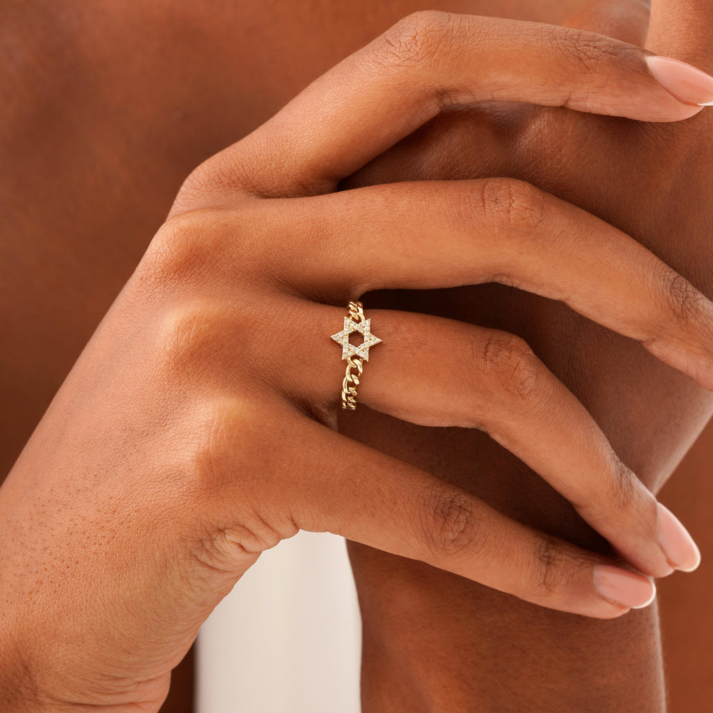 The Orion Link - Geometric Star Chain Statement Ring