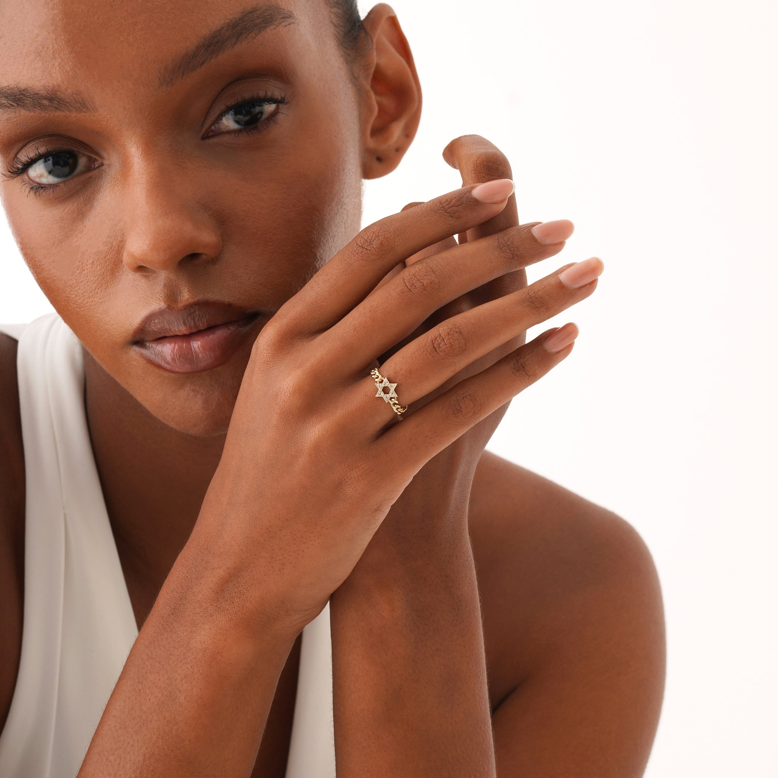 The Orion Link - Geometric Star Chain Statement Ring