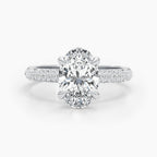 The Pave Bella - Oval Triple Row Pave Hidden Halo Ring