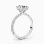 The Pave Bella - Oval Triple Row Pave Hidden Halo Ring