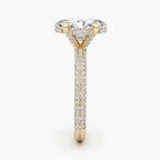 The Pave Bella - Oval Triple Row Pave Hidden Halo Ring