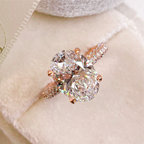 The Pave Bella - Oval Triple Row Pave Hidden Halo Ring