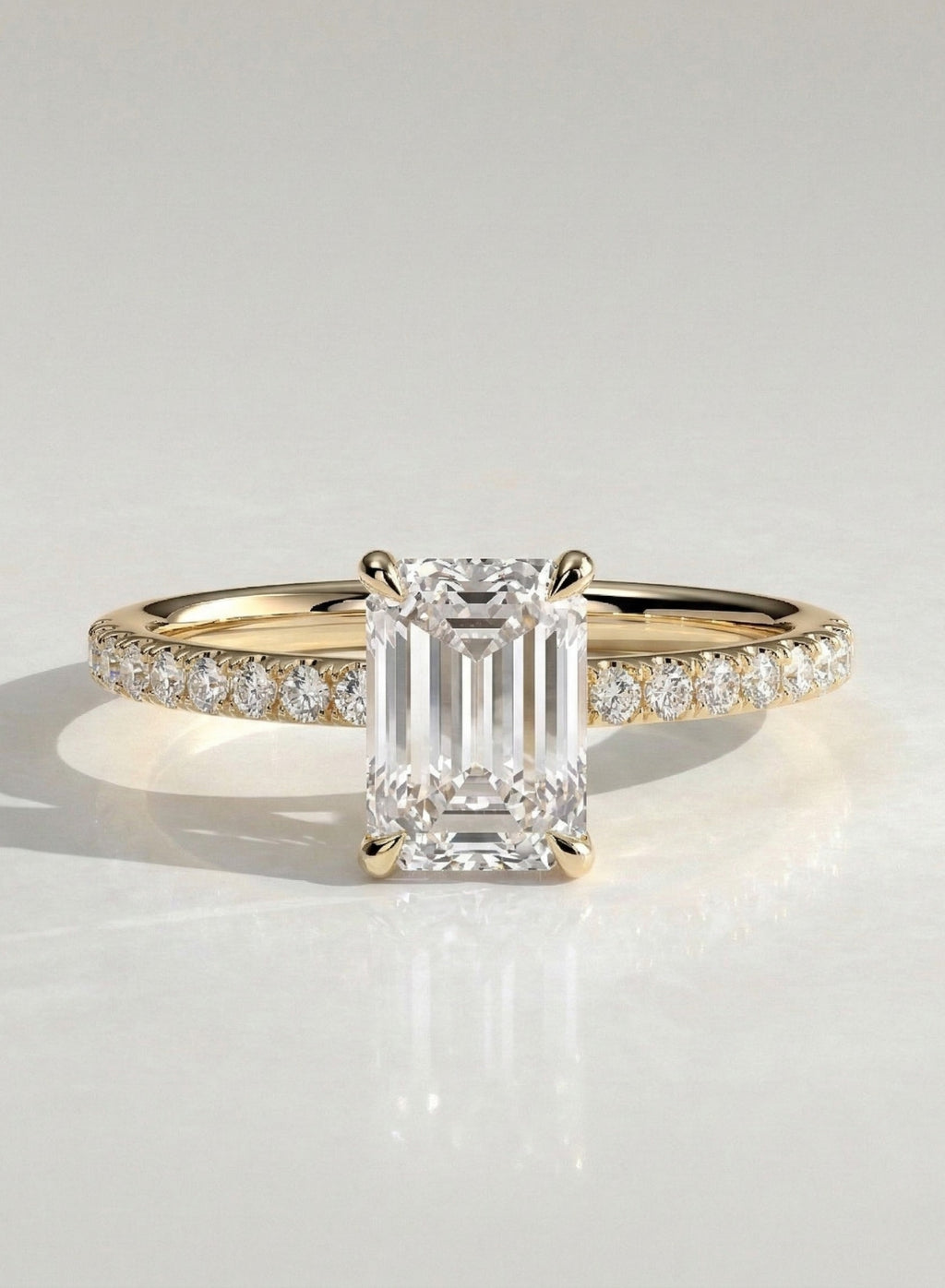 The Pave Chloe - Hidden Halo Diamond Ring With Pave Band
