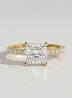 The Pave Freya - Princess Cut Pave Diamond Engagement Ring