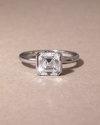 The Quinn Ring - Asscher Cut Half Bezel Engagement Ring